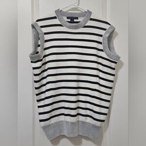 Louis Vuitton Black and White Striped Sweater